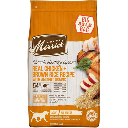 Merrick Classic Healthy Grains Chicken Brown Rice Dry Dog Food 33lb - Poudre Pet and Feed Supply