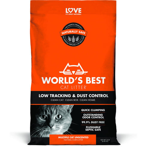World's Best Low Tracking & Dust Control Cat Litter 15lb - Poudre Pet and Feed Supply