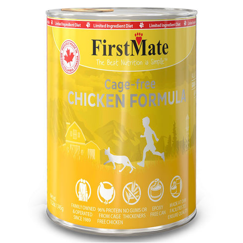 First Mate Grain-Free Cage-Free Chicken Formula Limited Ingredient Wet Cat Food 12.2oz - Poudre Pet and Feed Supply
