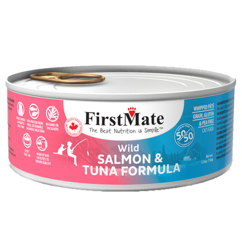 First Mate Grain-Free 50/50 Wild Salmon & Tuna Formula Wet Cat Food 5.5oz - Poudre Pet and Feed Supply