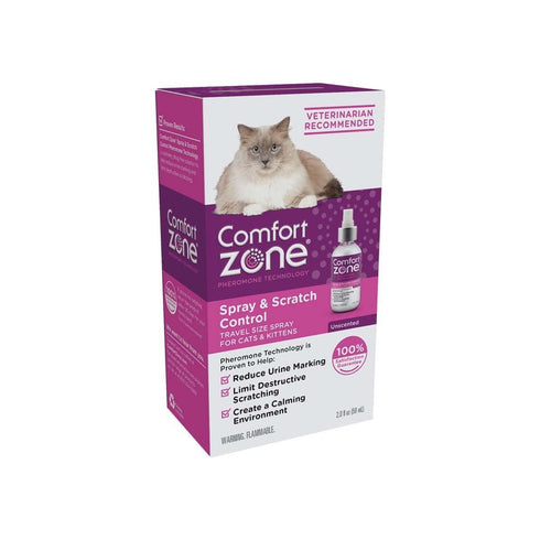 Comfort Zone Spray & Scratch Control Spray for Cats 2oz - Poudre Pet and Feed Supply