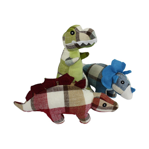 Mutipet Plaidosaurus Assorted 9.75" Dog Toys - Poudre Pet and Feed Supply