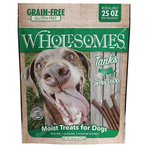 Wholesomes Tank's Beef Grain Free Jerky Sticks Dog Treats 25oz - Poudre Pet and Feed Supply