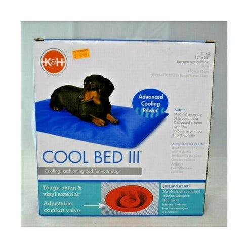 K&H Manufacturing Cool Bed III Cooling Dog Bed Blue Small 17" x 24" - Poudre Pet and Feed Supply