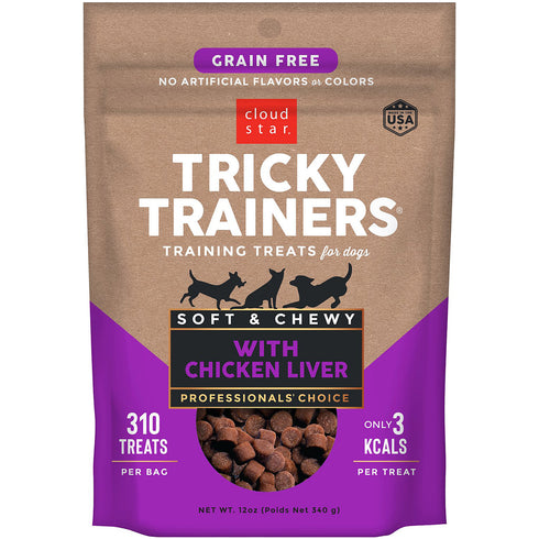 Cloud Star Tricky Trainers Chewy Grain Free Liver Formula Dog Treats 12oz - Poudre Pet and Feed Supply