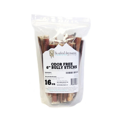 Natural Dog Company 6" Bully Sticks Odor Free - Poudre Pet and Feed Supply