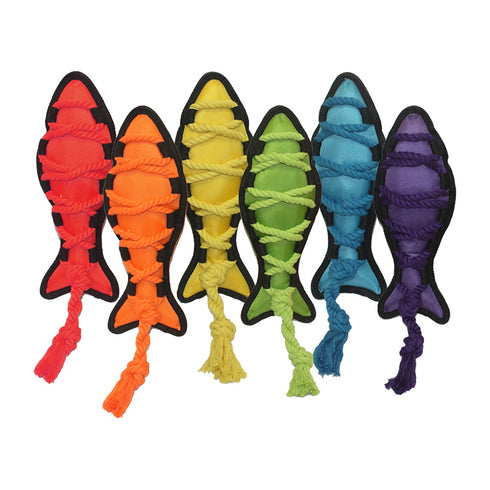Multipet Cross-Ropes Fish 11.5" Dog Toys - Poudre Pet and Feed Supply