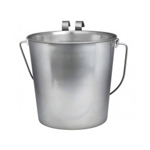Indipets Heavy Duty Flat Sided Pails Hooks Contoured Handles Comfortable Lifting 4 Quart - Poudre Pet and Feed Supply
