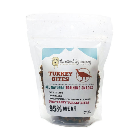 Natural Dog Company Turkey 95% Meat Training Bites Dog Treats 6oz - Poudre Pet and Feed Supply