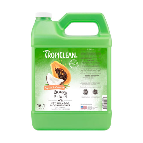 Tropiclean Papaya & Coconut Shampoo and Conditioner 1 Gallon - Poudre Pet and Feed Supply