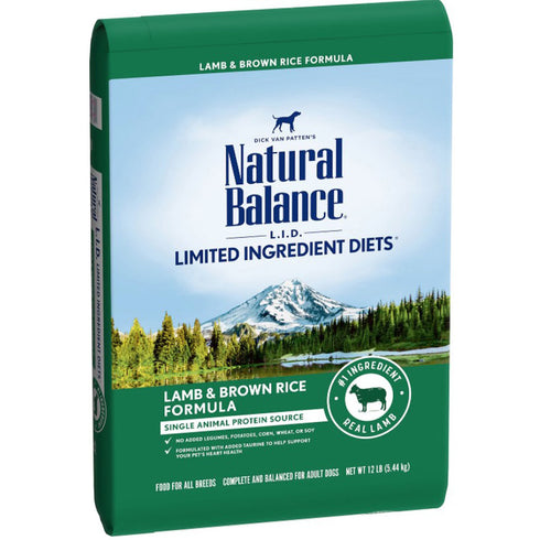 Natural Balance Limited Ingredient Lamb Meal & Brown Rice Dry Dog Formula 12lb - Poudre Pet and Feed Supply