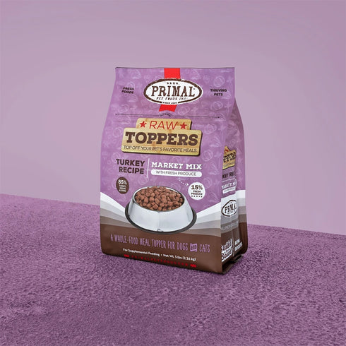 Primal Market Mix Raw Topper Turkey Formula Cat & Dog Food 5lb - Poudre Pet and Feed Supply