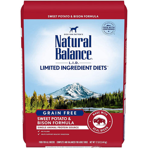 Natural Balance L.I.D. Bison Sweet Potato Dry Dog Food 12lb - Poudre Pet and Feed Supply