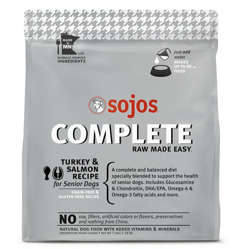 Sojo's Complete Senior Grain Free Turkey & Salmon Recipe Dog Food 7lb - Poudre Pet and Feed Supply