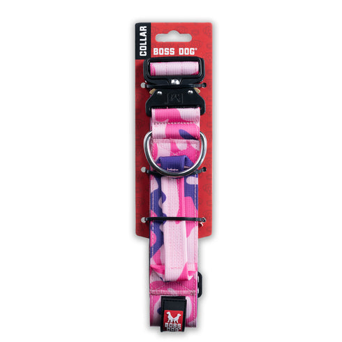 Boss Dog Collar Camo Pink 1.2" Small - Poudre Pet and Feed Supply