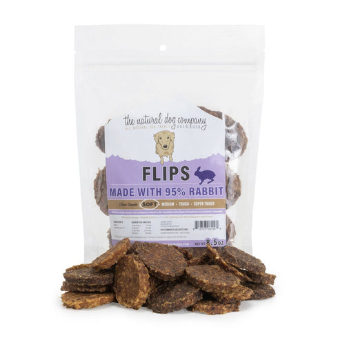 The Natural Dog Company Rabbit Flips Dog Treats 8.5OZ - Poudre Pet and Feed Supply