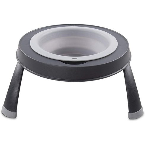 Dexas Elevated Single Feeder Gray Large - Poudre Pet and Feed Supply