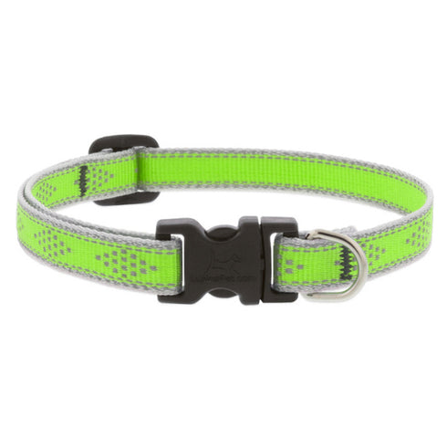 Lupine Reflective High Lights Dog Collar 1/2" Wide 8"-12" Neck Size Green Diamond - Poudre Pet and Feed Supply
