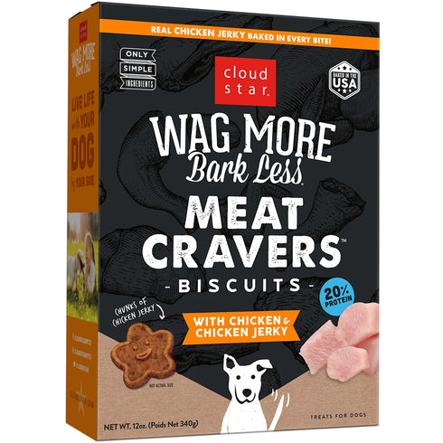 Cloud Star Wag More Bark Less Meat Cravers Chicken & Chicken Jerky Biscuits Dog Treats 12oz - Poudre Pet and Feed Supply