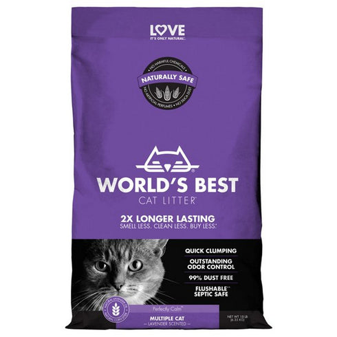 World's Best Multiple Cat Scented Lavender Cat Litter 15lb - Poudre Pet and Feed Supply