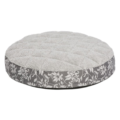Midwest Round QuietTime Couture Pewter Floral Empress Mattress 28" - Poudre Pet and Feed Supply