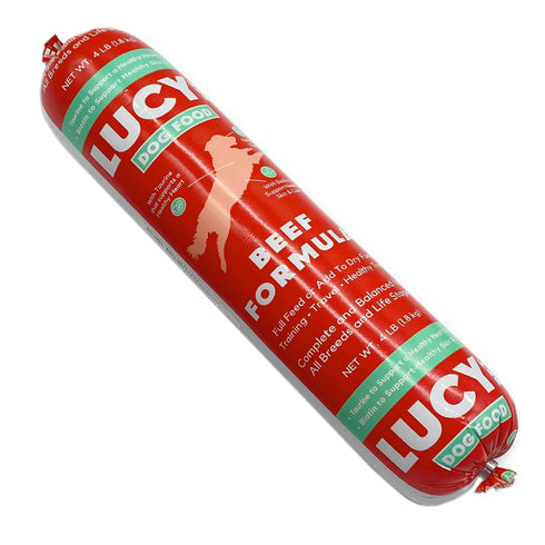 Lucy Pet Products Beef Formula Dog Food Roll 4LB - Poudre Pet and Feed Supply