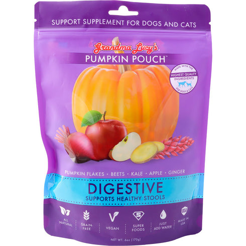 Grandma Lucy's Pumpkin Pouch Digestive Freeze-Dried Dog & Cat Food Topper 6oz - Poudre Pet and Feed Supply