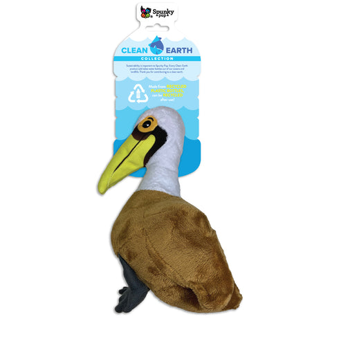 Spunky Pup Clean Earth Plush Pelican Dog Toy Small - Poudre Pet and Feed Supply