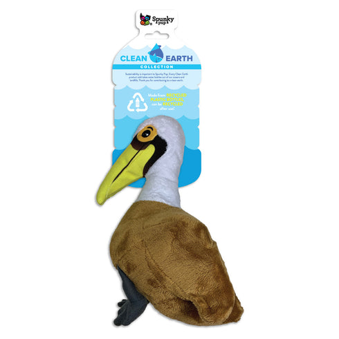 Spunky Pup Clean Earth Plush Pelican Dog Toy Large - Poudre Pet and Feed Supply