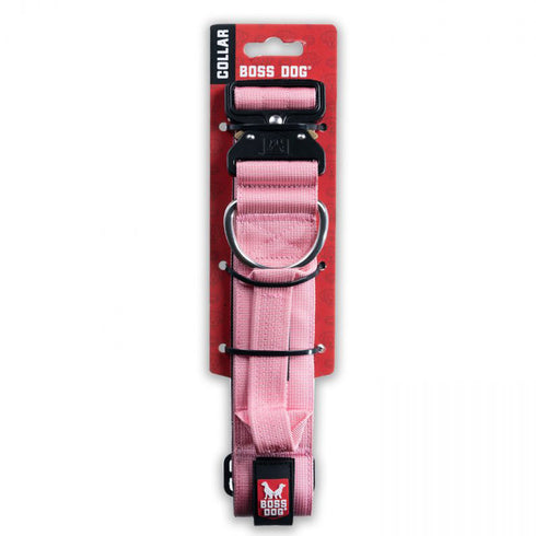 Boss Dog Tactical Collar 1.2" Wide 13"-16" Small Solid Pink - Poudre Pet and Feed Supply