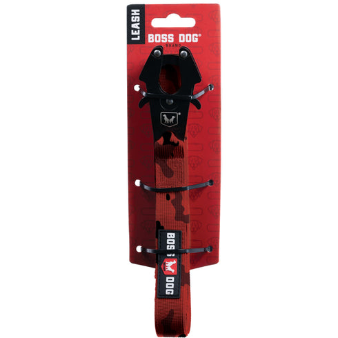 Boss Dog Tactical Dog Leash 4' x 1.25" Camo Red - Poudre Pet and Feed Supply