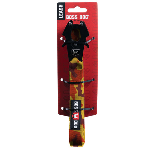 Boss Dog Tactical Dog Leash 6' x 1" Camo Orange - Poudre Pet and Feed Supply