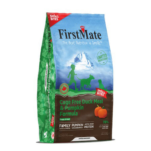First Mate Cage Free Duck Meal & Pumpkin Formula Small Bites Dog Food 14.5lb - Poudre Pet and Feed Supply