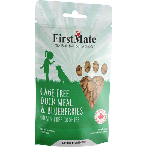 First Mate Cage Free Duck Meal & Blueberries Dog Treats 8oz - Poudre Pet and Feed Supply