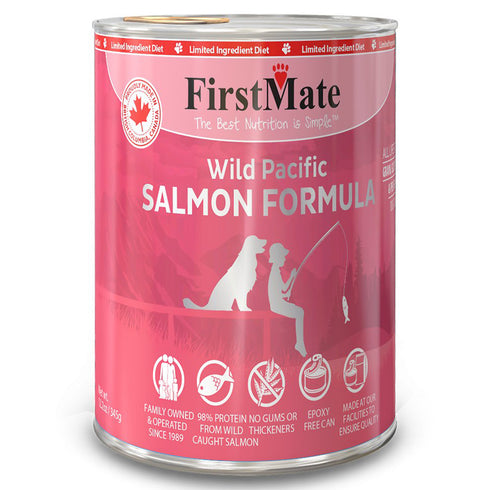 First Mate Grain-Free Wild Pacific Salmon Formula Limited Ingredient Wet Dog Food 12.2oz - Poudre Pet and Feed Supply