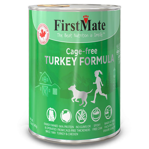 First Mate Grain-Free Cage-Free Turkey Formula Limited Ingredient Wet Dog Food 12.2oz - Poudre Pet and Feed Supply
