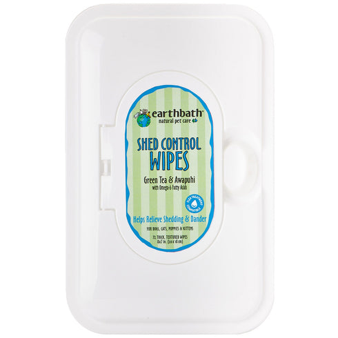 earthbath Shed Control Wipes with Green Tea & Awapuhi 72ct - Poudre Pet and Feed Supply