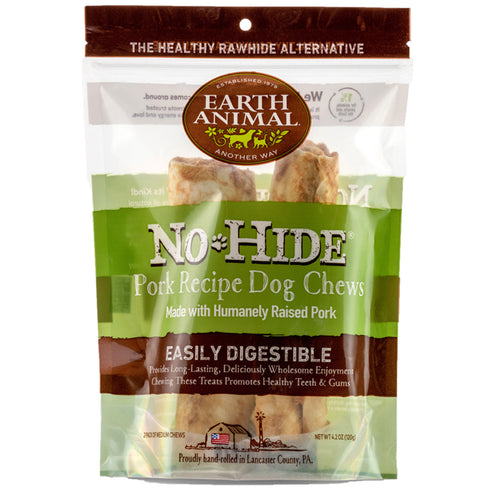 Earth Animal No Hide Pork Chew Medium 7" Dog Treats 2 Pack - Poudre Pet and Feed Supply