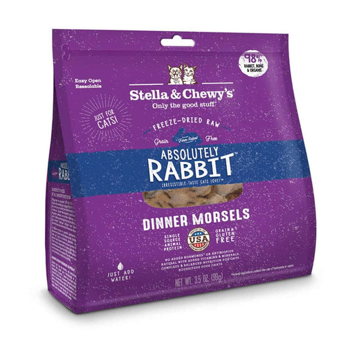 Stella and Chewys Absolutely Rabbit Freeze-Dried Raw Dinner Morsels Cat Food 3.5oz - Poudre Pet and Feed Supply