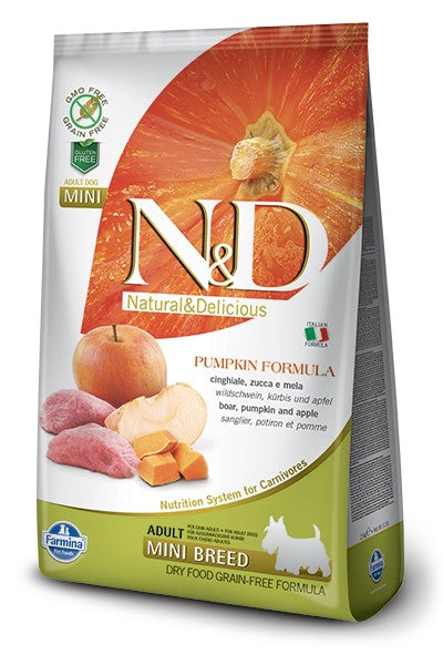 Farmina N&D Pumpkin Grain-Free Boar & Apple Adult Mini Dog Recipe 5.5lb - Poudre Pet and Feed Supply