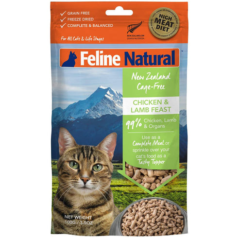 Feline Natural Chicken & Lamb Feast Freeze Dried Tasty Topper Cat Food 3.5oz - Poudre Pet and Feed Supply