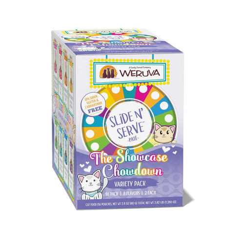 Weruva The Showcase Chowdown 2.8oz Pouch, Variety Pack Pouch Cat Food - Poudre Pet and Feed Supply