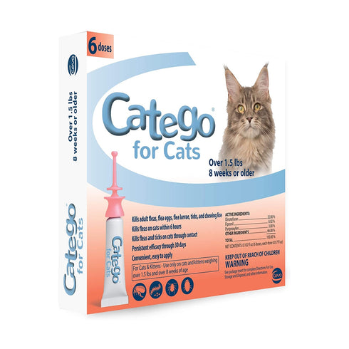 Catego Flea Tick Lice Fast-Acting Treatment For Cats 1.5lb 6 Pack - Poudre Pet and Feed Supply