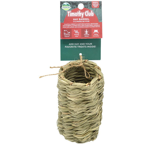 Oxbow Timothy Club Hay Barrel Small Animal Toy - Poudre Pet and Feed Supply