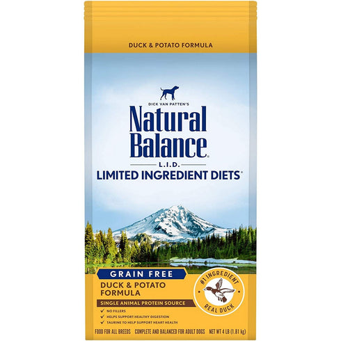 Natural Balance L.I.D. Duck Potato Dry Dog Food 4lb - Poudre Pet and Feed Supply