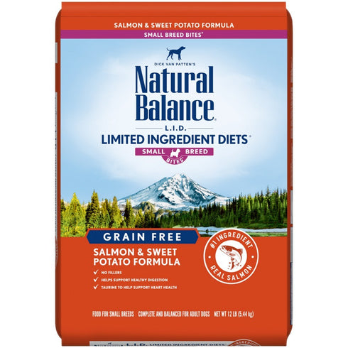 Natural Balance Limited Ingredient Diets Grain Free Salmon & Sweet Potato Small Breed Bites Dry Dog Formula 4lb - Poudre Pet and Feed Supply