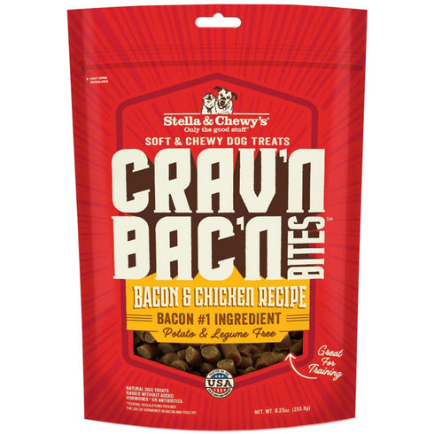Stella & Chewys Crav'N Bac'N Bacon Chicken Dog Treats 8.25oz - Poudre Pet and Feed Supply