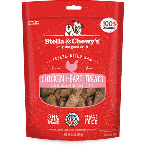 Stella & Chewy's Chicken Hearts Freeze-Dried Raw Dog Treats 11oz - Poudre Pet and Feed Supply