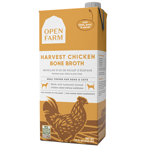Open Farm Harvest Chicken Bone Broth Topper Dog & Cat Food 32oz - Poudre Pet and Feed Supply