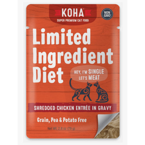 KOHA Limited Ingredient Diet Shredded Chicken Entree in Gravy for Cats 2.8oz - Poudre Pet and Feed Supply